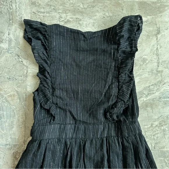 Lulus something to see black striped ruffled wrap midi dress - Picture 7 of 9